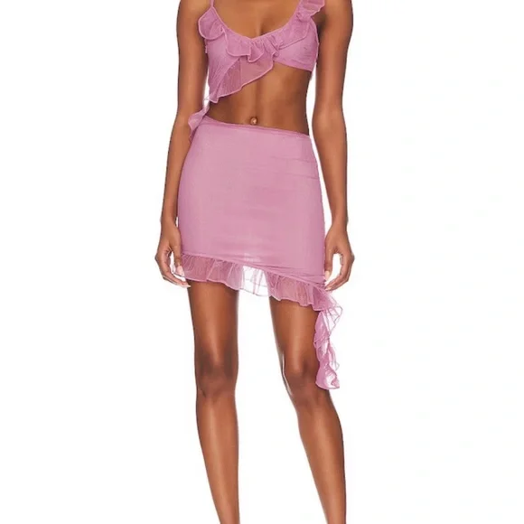 Revolve - Pink Ruffle Dress - Picture 2 of 6